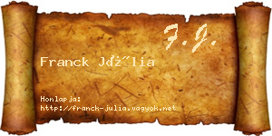 Franck Júlia névjegykártya